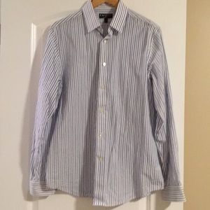 EXPRESS Men’s White with Blue Stripe Dress Shirt